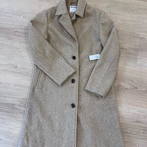 Old Navy Beige Wool Blend Overcoat